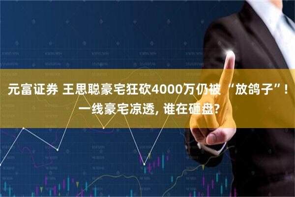 元富证券 王思聪豪宅狂砍4000万仍被 “放鸽子”! 一线豪宅凉透, 谁在砸盘?